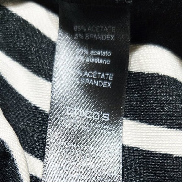 Chico's Travelers NWT Black White Abstract Swirl Pull On No Tummy Pants PETITE - Picture 9 of 9